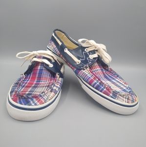 Dexter Plaid & Navy Red White Blue Sneakers Boat Shoes Dock Shoes Docksiders
